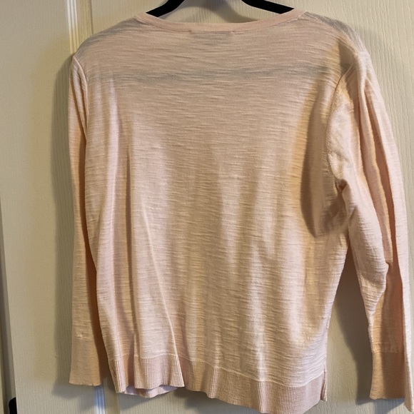 Loft long sleeve button sweater in pink - size L - Picture 3 of 9